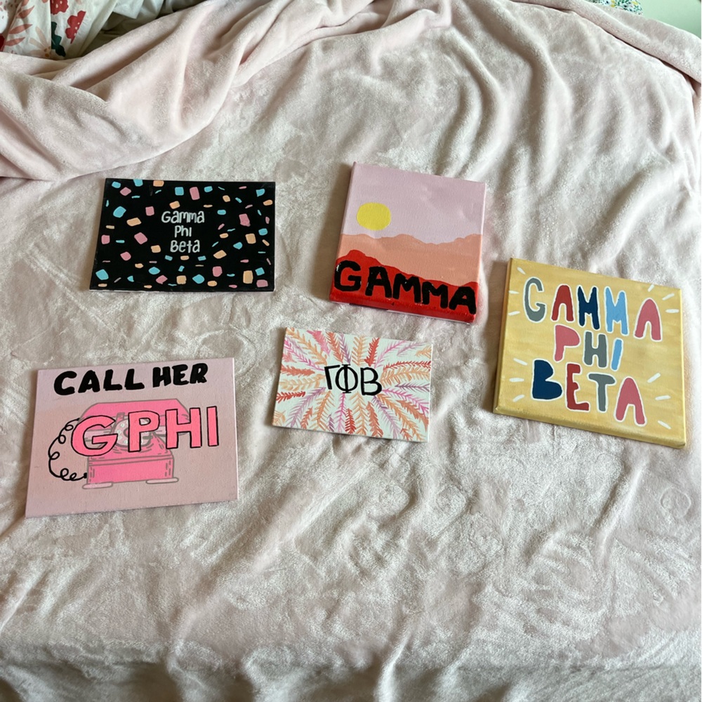 Gamma Phi Beta Sorority Painting, Car Sticker Bundle